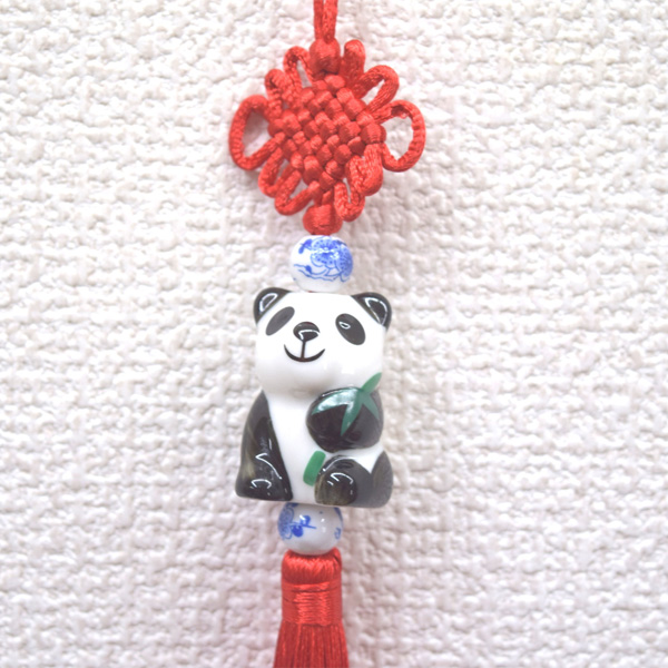 陶器パンダつき根付